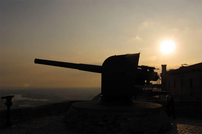 Kanone auf dem Fort am Montjuic