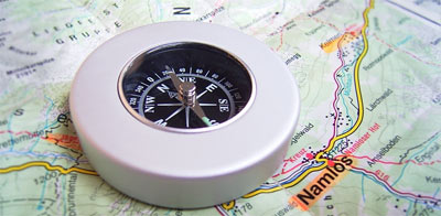 Kompass auf Karte